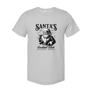 Santa's Cocktail Club Unisex Christmas Graphic Tee Featuring Santa With A Cocktail