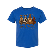 Unisex Christmas T Shirt With Howdy Christmas Tree Graphic Leopard Print Cow Print Plaid Trees
