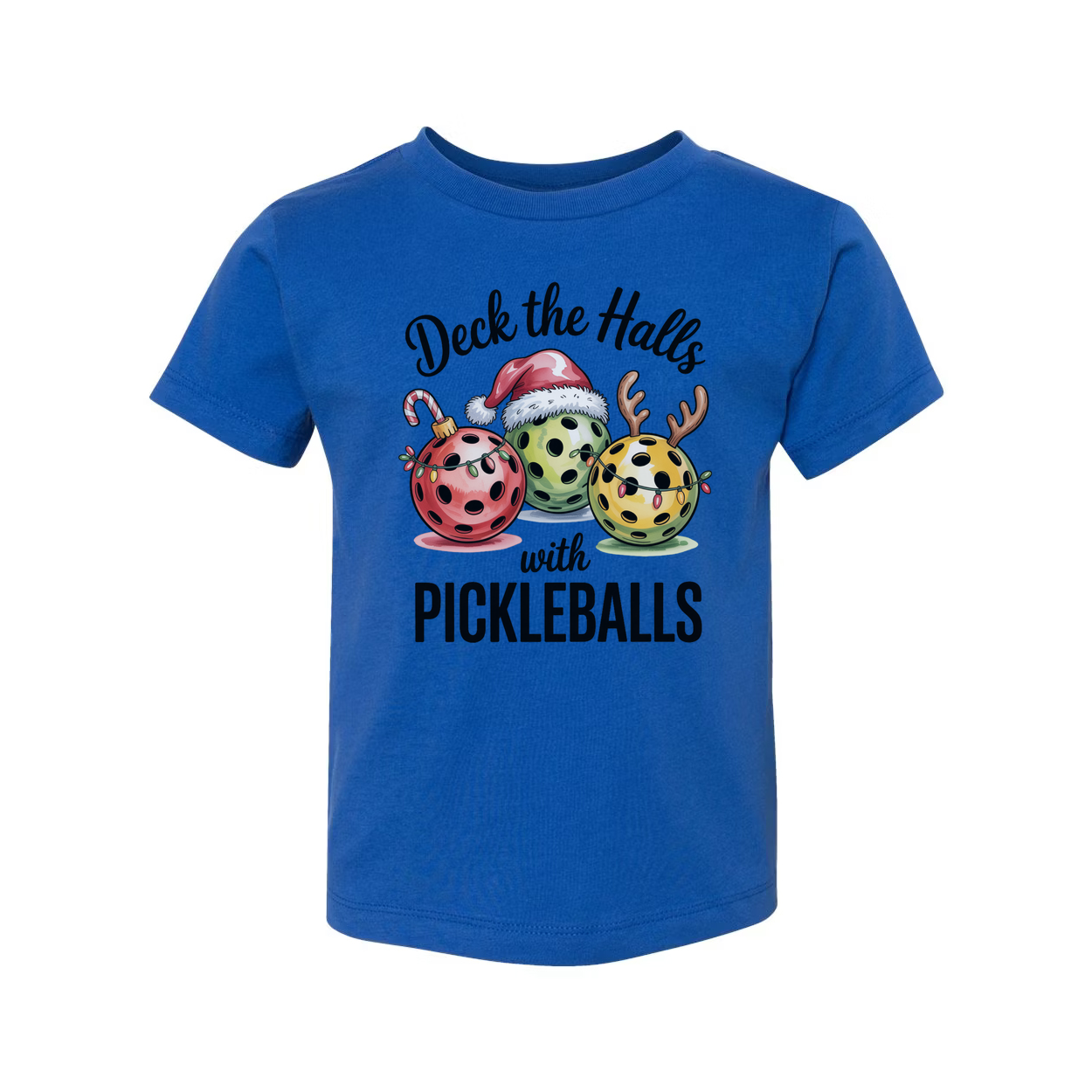 Deck The Halls With Pickleballs Unisex Christmas Graphic T Shirt For The Holidays