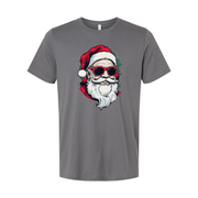 Unisex Christmas T Shirt Featuring Santa Claus Graphic With Red Sunglasses And Festive Tree