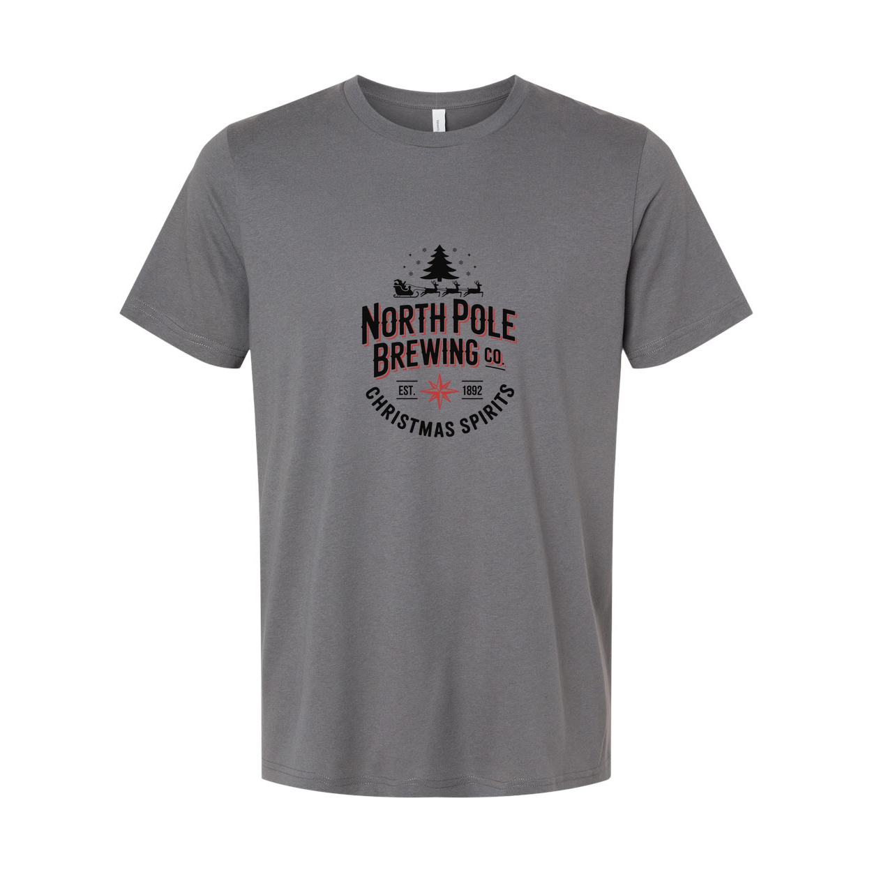 North Pole Brewing Co Christmas Spirits Unisex T Shirt With Holiday Logo Design Graphic