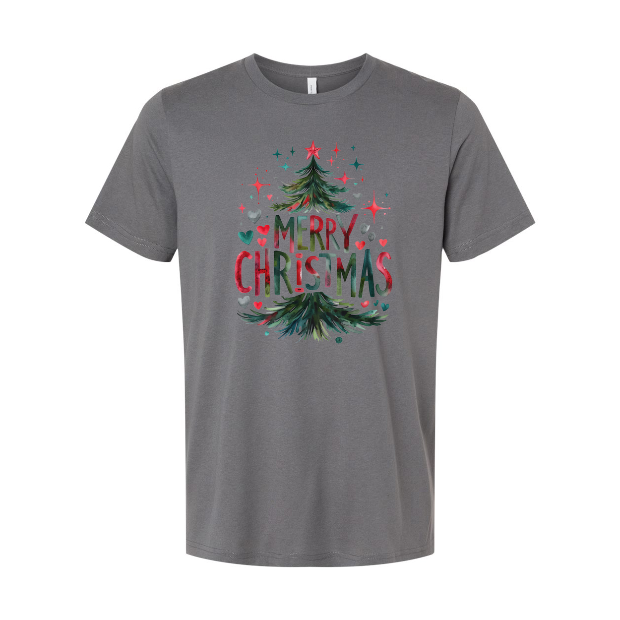 Merry Christmas Graphic T Shirt For Unisex Adults White Tee With Christmas Tree Design