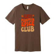 Anti Pumpkin Spice Club Unisex T Shirt With Retro Typography And Autumn Leaves Design