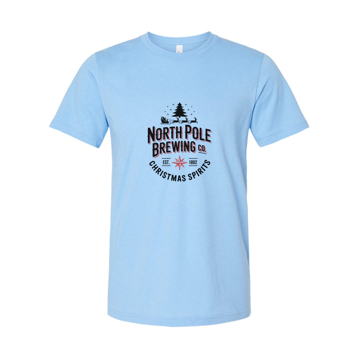 North Pole Brewing Co Christmas Spirits Unisex T Shirt With Holiday Logo Design Graphic