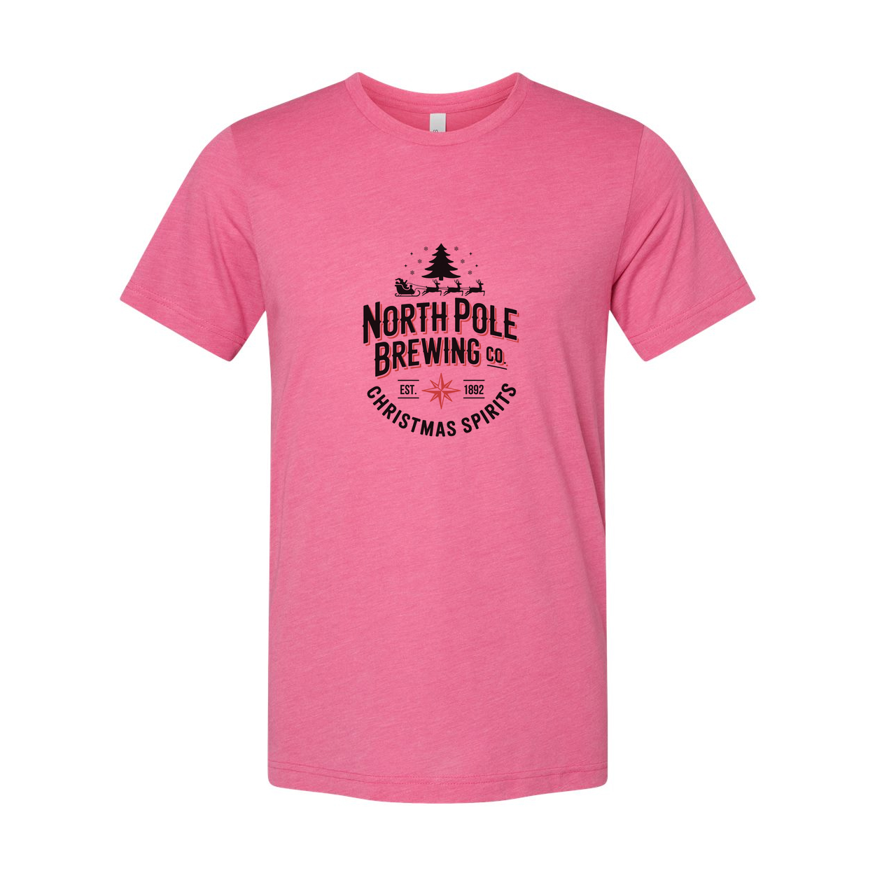 North Pole Brewing Co Christmas Spirits Unisex T Shirt With Holiday Logo Design Graphic