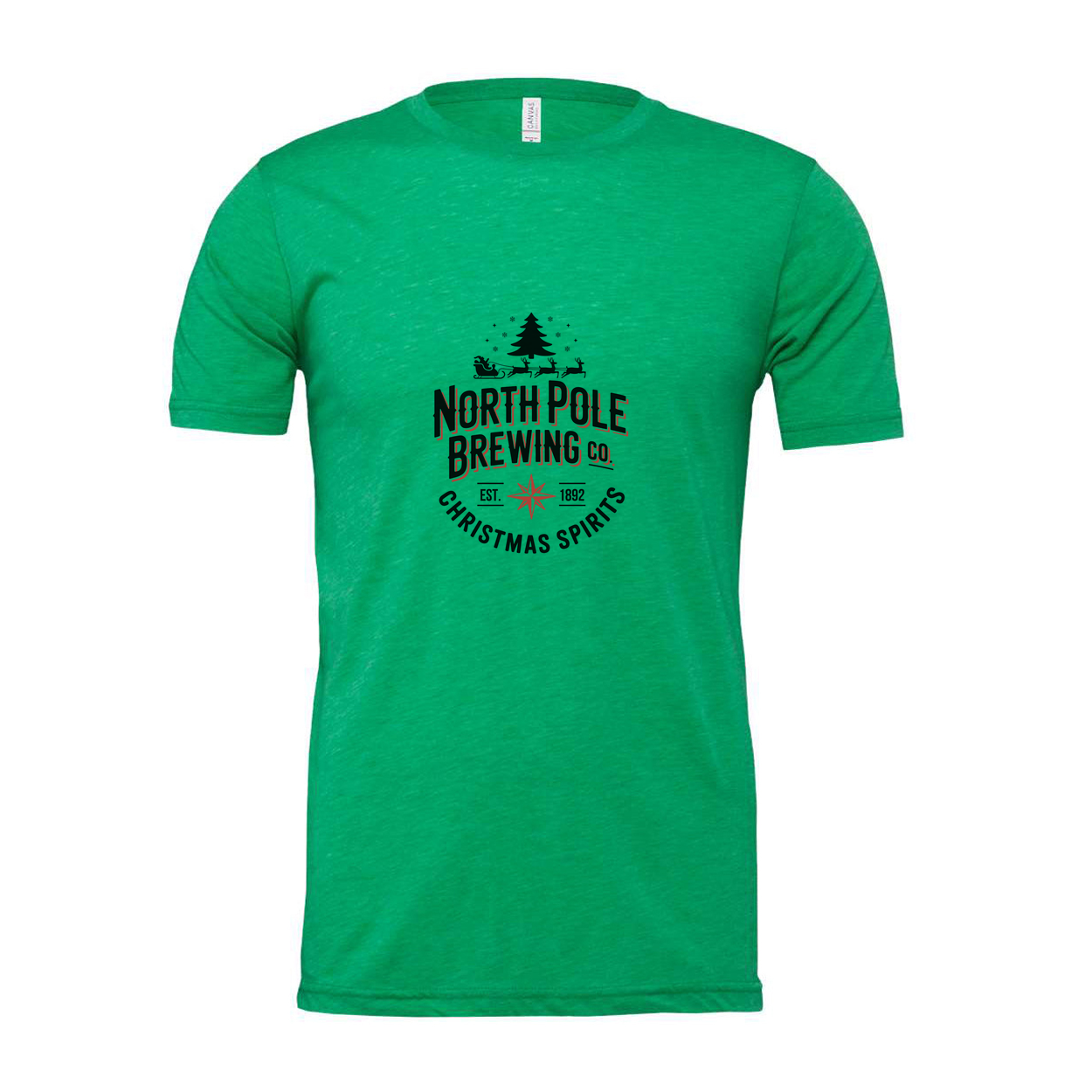 North Pole Brewing Co Christmas Spirits Unisex T Shirt With Holiday Logo Design Graphic