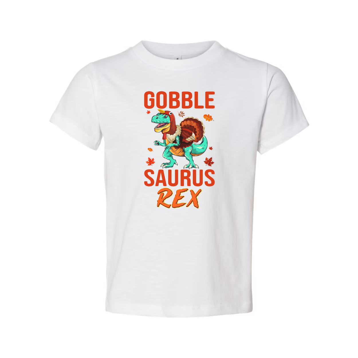 Gobble Saurus Rex Thanksgiving Graphic Unisex T Shirt Dinosaur Tee For Adults Everyday Wear
