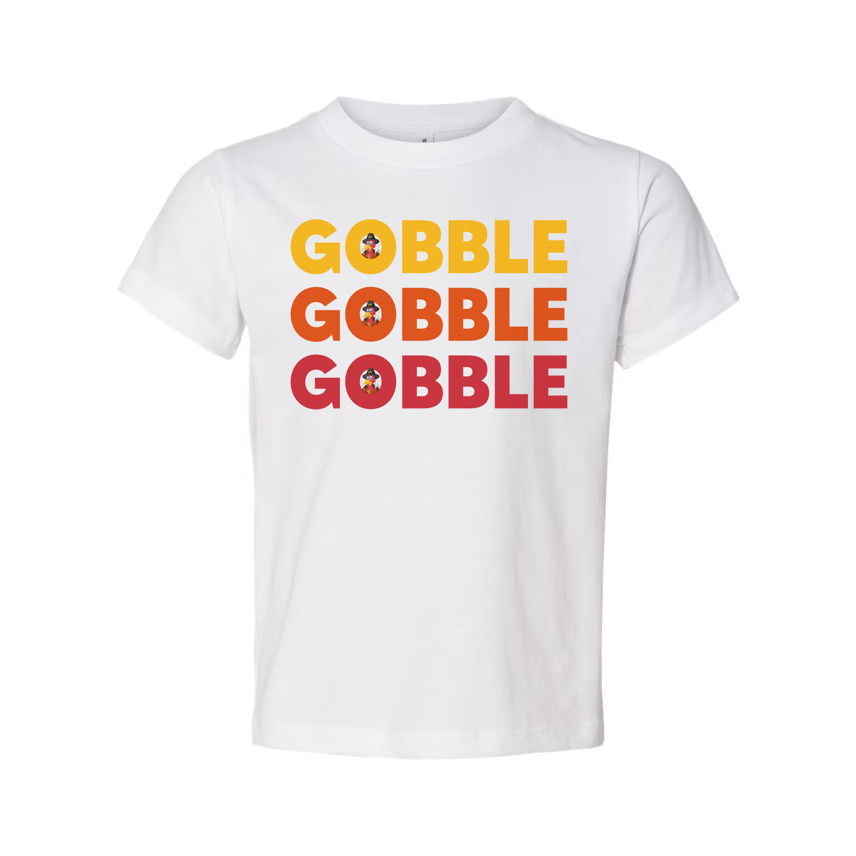 Gobble Gobble Gobble Thanksgiving Unisex T Shirt With Colorful Gradient Text Design