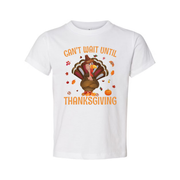Unisex Thanksgiving T Shirt Cant Wait Until Thanksgiving Cartoon Turkey With Autumn Leaves