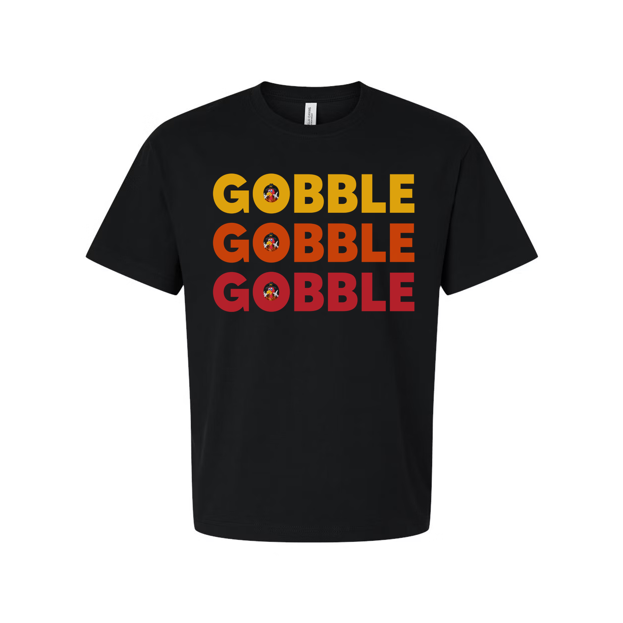 Gobble Gobble Gobble Thanksgiving Unisex T Shirt With Colorful Gradient Text Design