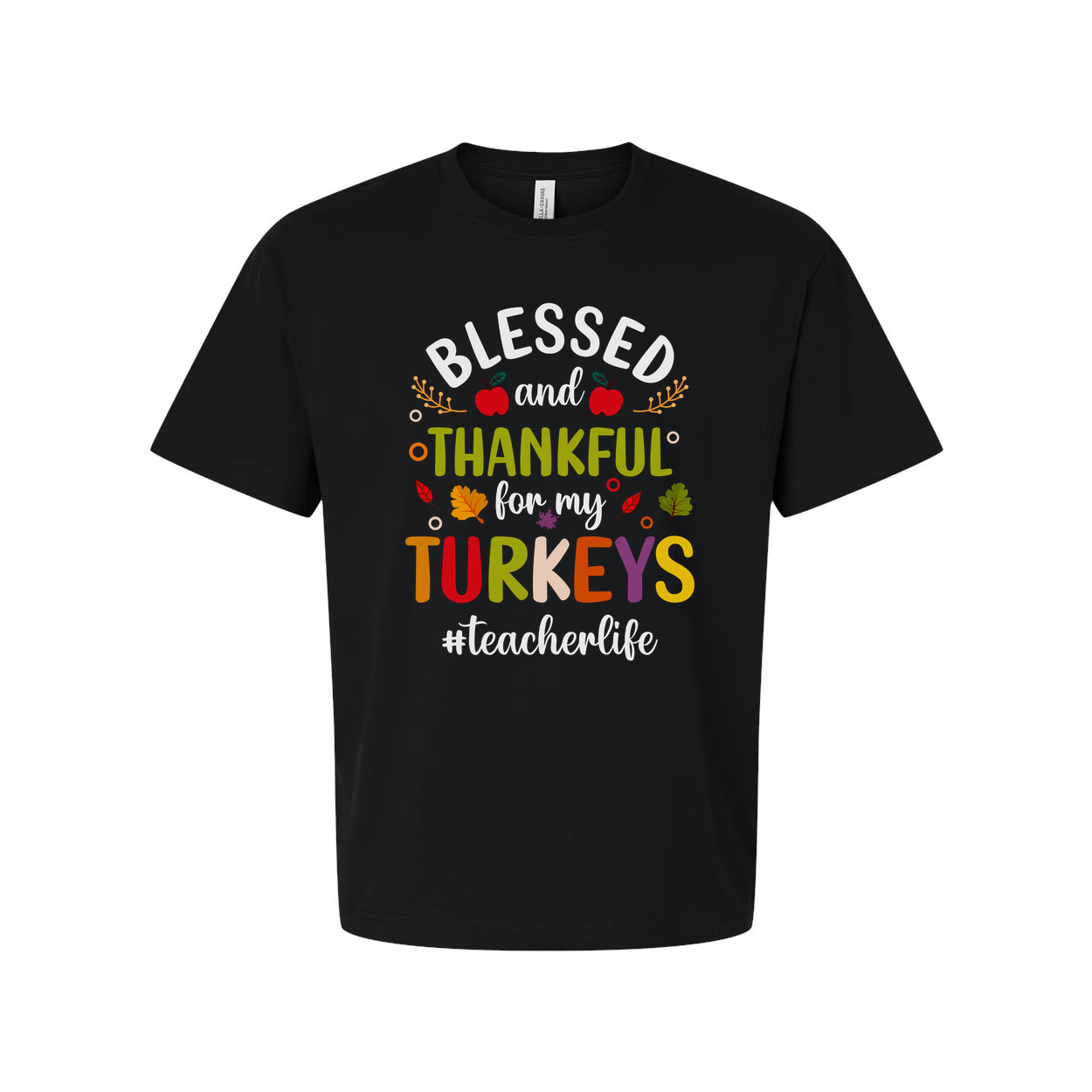 Thanksgiving Unisex T Shirt Blessed And Thankful For My Turkeys Teacher Life Graphic Tee