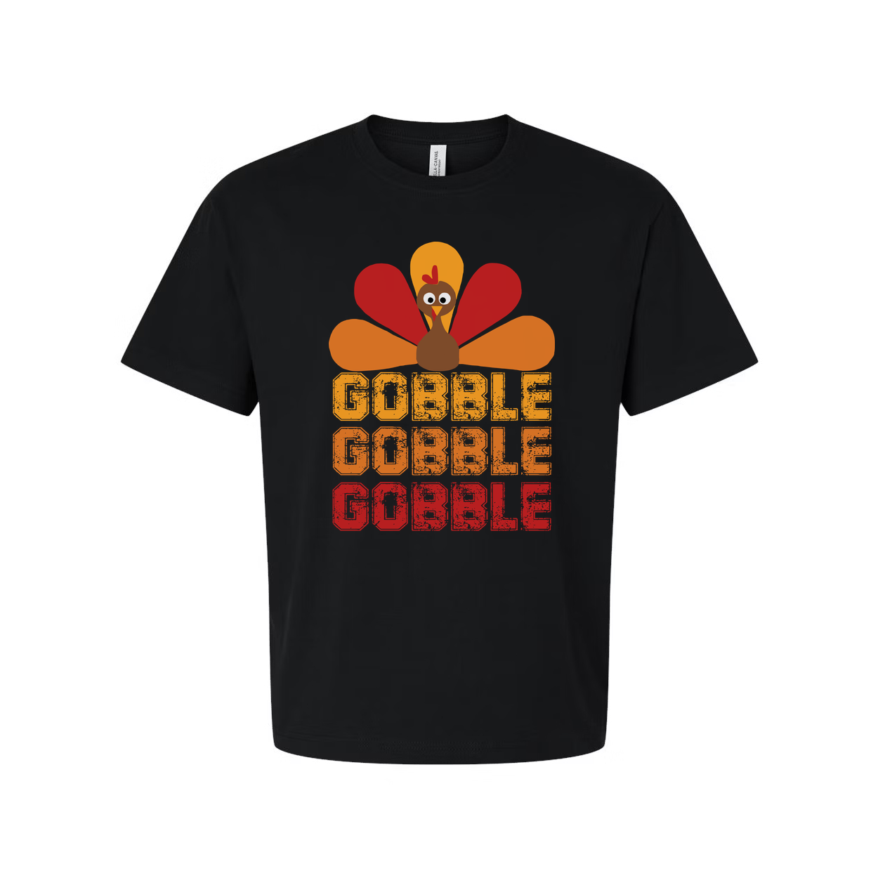 Thanksgiving Unisex T Shirt Turkey Graphic With Gobble Gobble Gobble Text Design