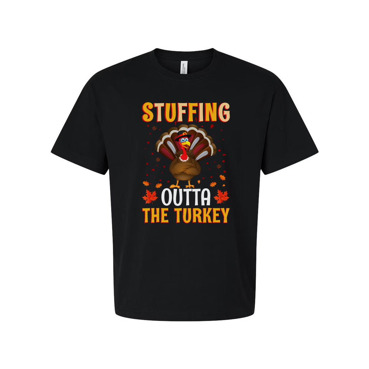 Thanksgiving Stuffing Outta The Turkey Unisex T Shirt With Cartoon Turkey Graphic