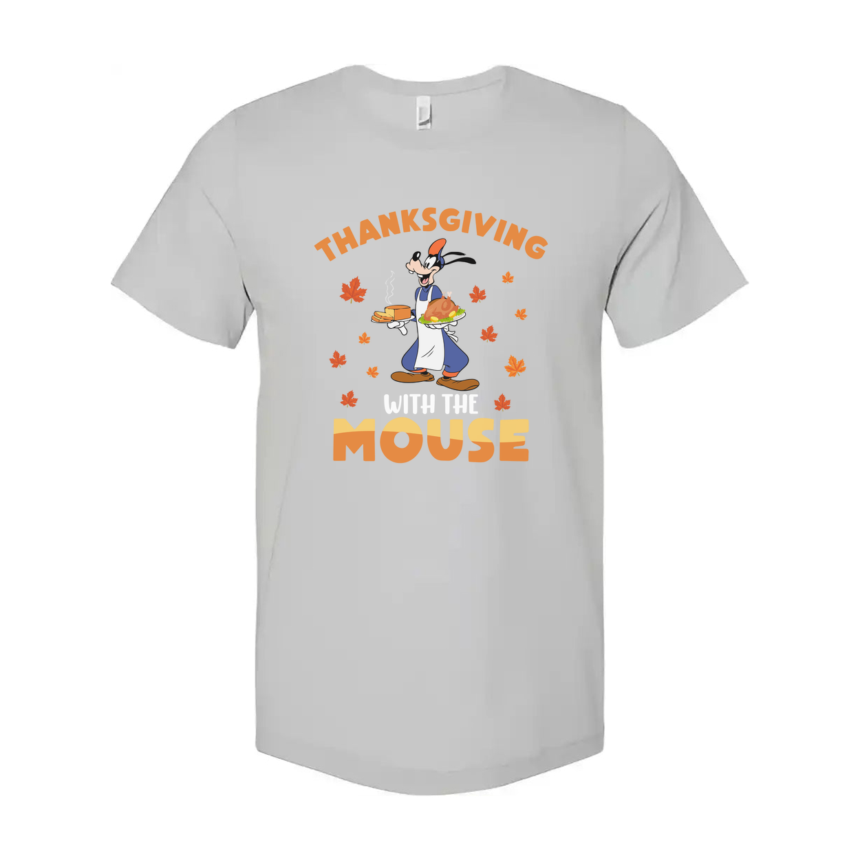Thanksgiving With The Mouse Graphic Unisex T Shirt Featuring Mickey Mouse In Chef Outfit With Pie