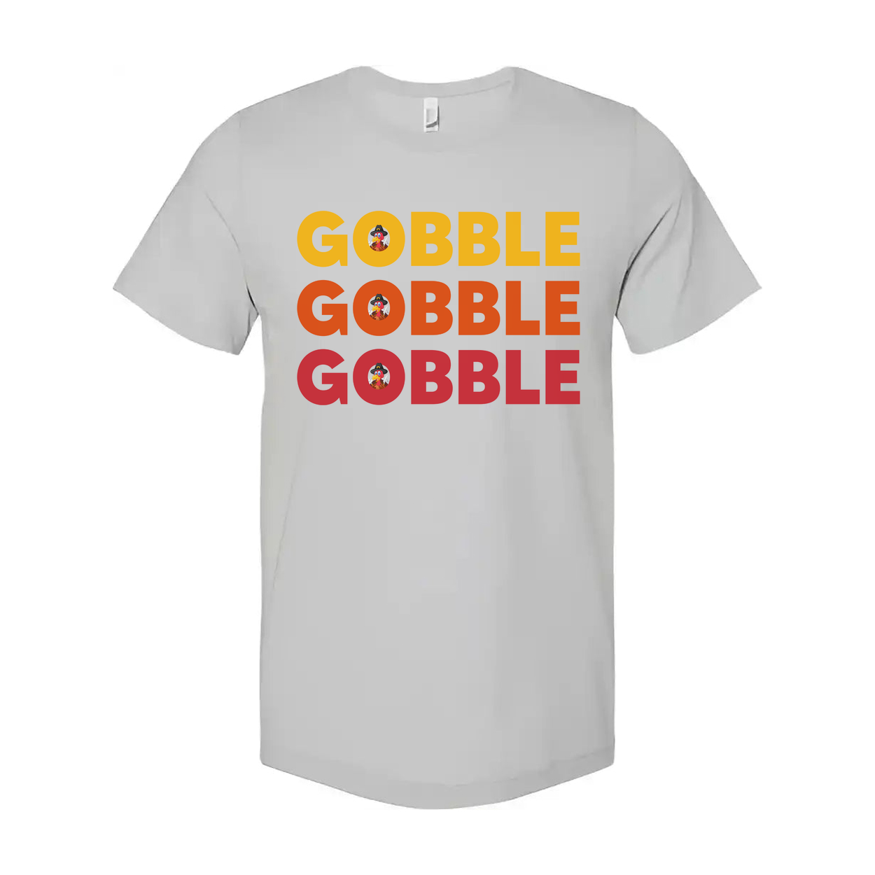 Gobble Gobble Gobble Thanksgiving Unisex T Shirt With Colorful Gradient Text Design