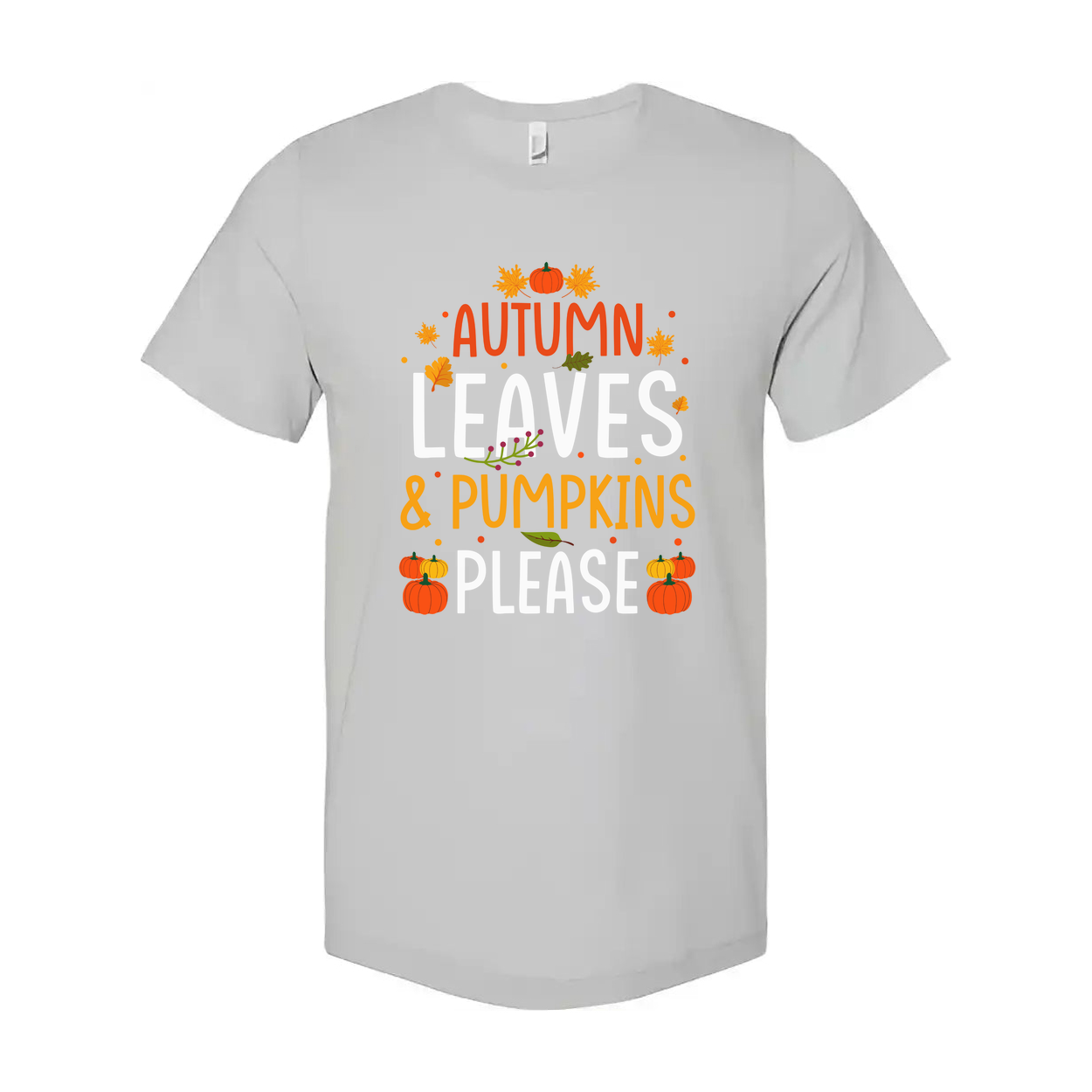 Autumn Leaves And Pumpkins Please Unisex T Shirt Fall Graphic Tee For Thanksgiving