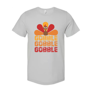 Thanksgiving Unisex T Shirt Turkey Graphic With Gobble Gobble Gobble Text Design