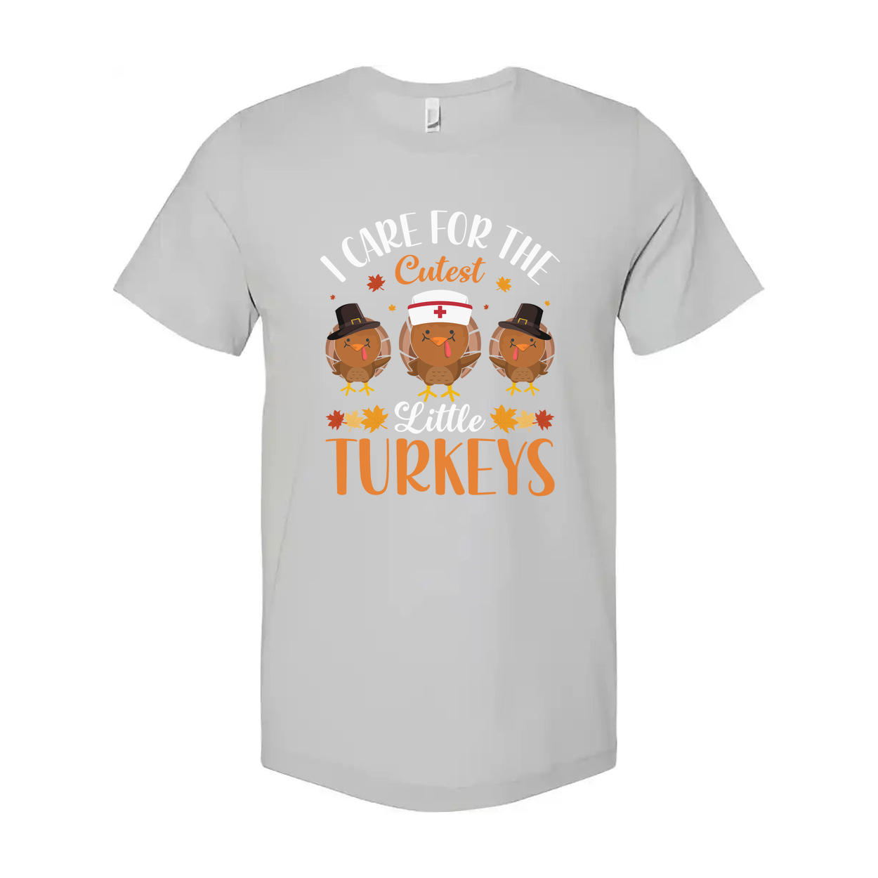 I Care For The Cutest Little Turkeys Unisex T Shirt With Fun Thanksgiving Design And Holiday Cheer