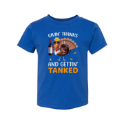 Thanksgiving Unisex T Shirt Featuring Cartoon Turkey With Sunglasses Hat Wine Bottle And Glass