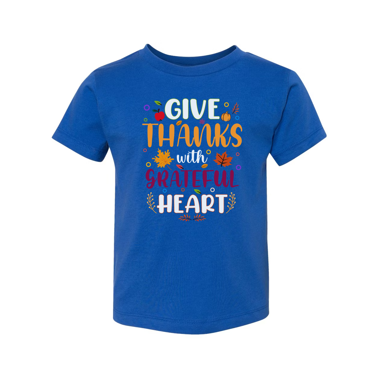Give Thanks With Grateful Heart Unisex T Shirt Thanksgiving Theme With Colorful Autumn Leaves