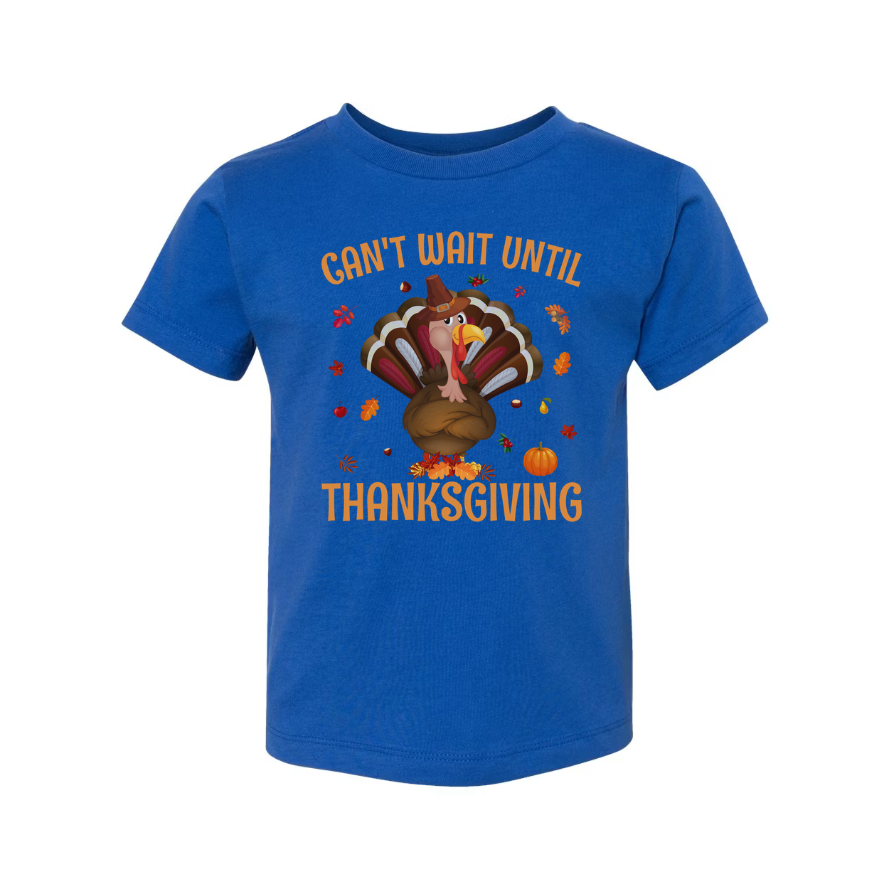 Unisex Thanksgiving T Shirt Cant Wait Until Thanksgiving Cartoon Turkey With Autumn Leaves