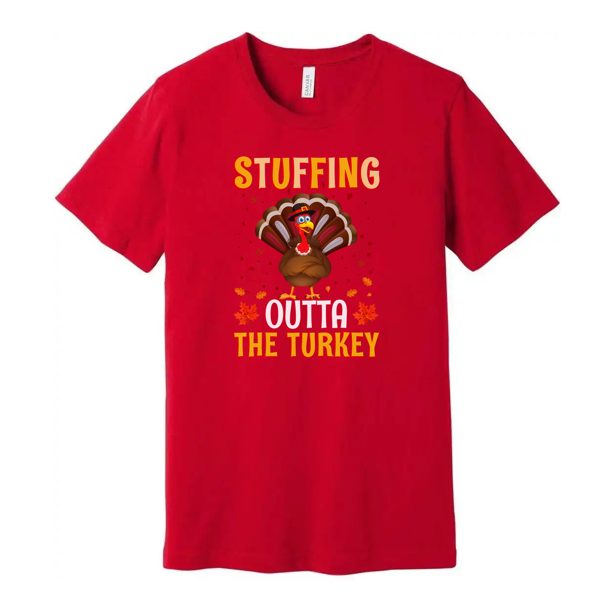 Thanksgiving Stuffing Outta The Turkey Unisex T Shirt With Cartoon Turkey Graphic