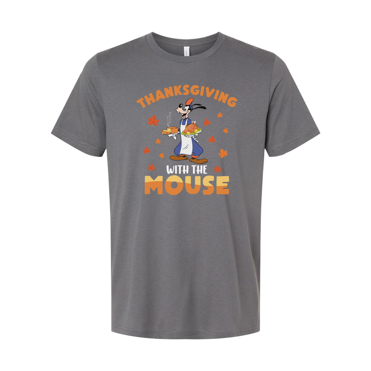 Thanksgiving With The Mouse Graphic Unisex T Shirt Featuring Mickey Mouse In Chef Outfit With Pie
