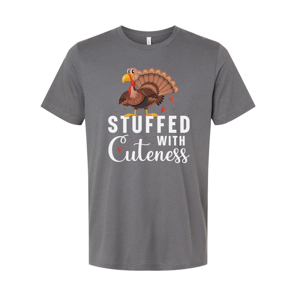 Thanksgiving Unisex Turkey Graphic T Shirt With Stuffed With Cuteness Design Elements