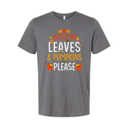 Autumn Leaves And Pumpkins Please Unisex T Shirt Fall Graphic Tee For Thanksgiving