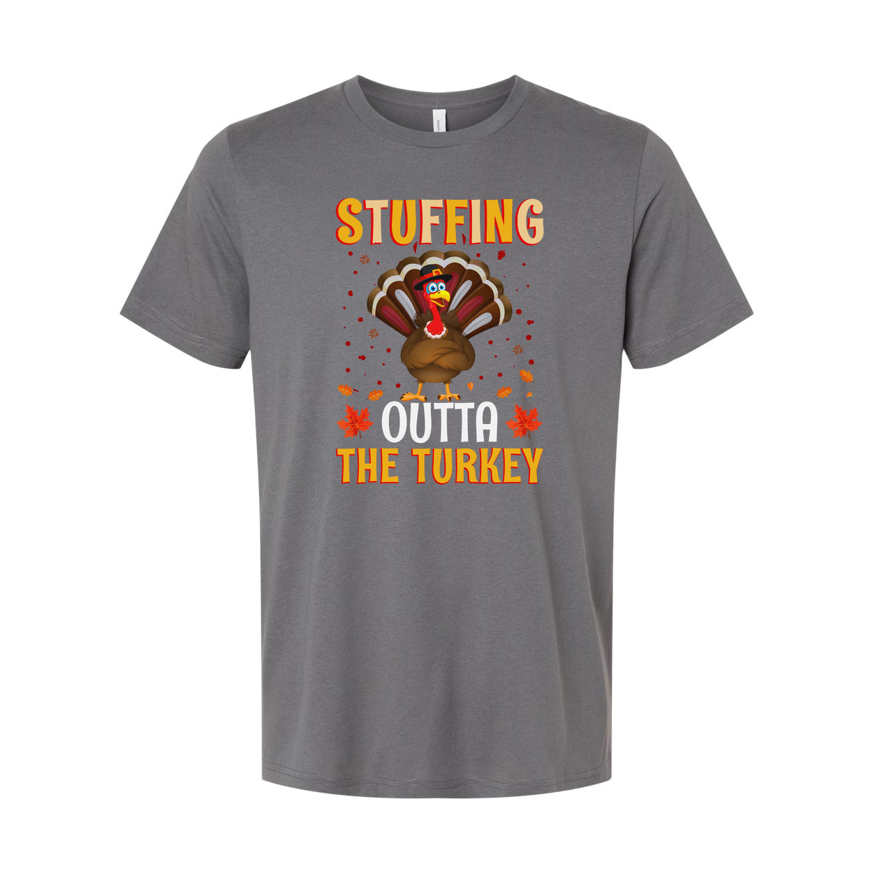 Thanksgiving Stuffing Outta The Turkey Unisex T Shirt With Cartoon Turkey Graphic