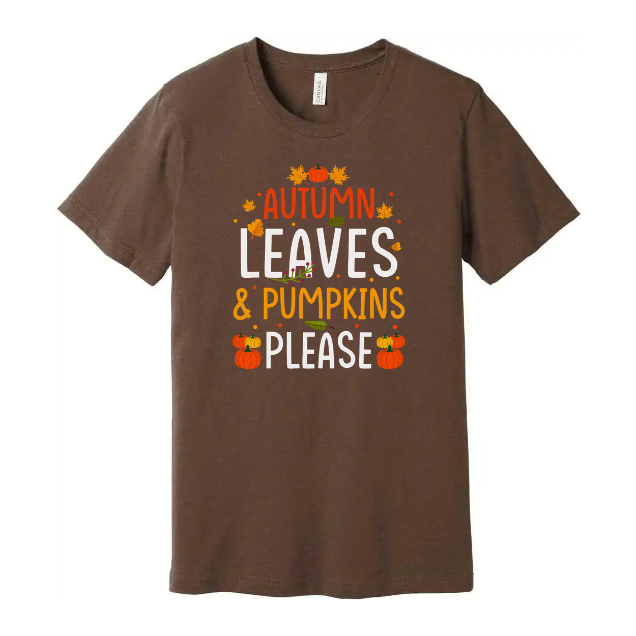 Autumn Leaves And Pumpkins Please Unisex T Shirt Fall Graphic Tee For Thanksgiving
