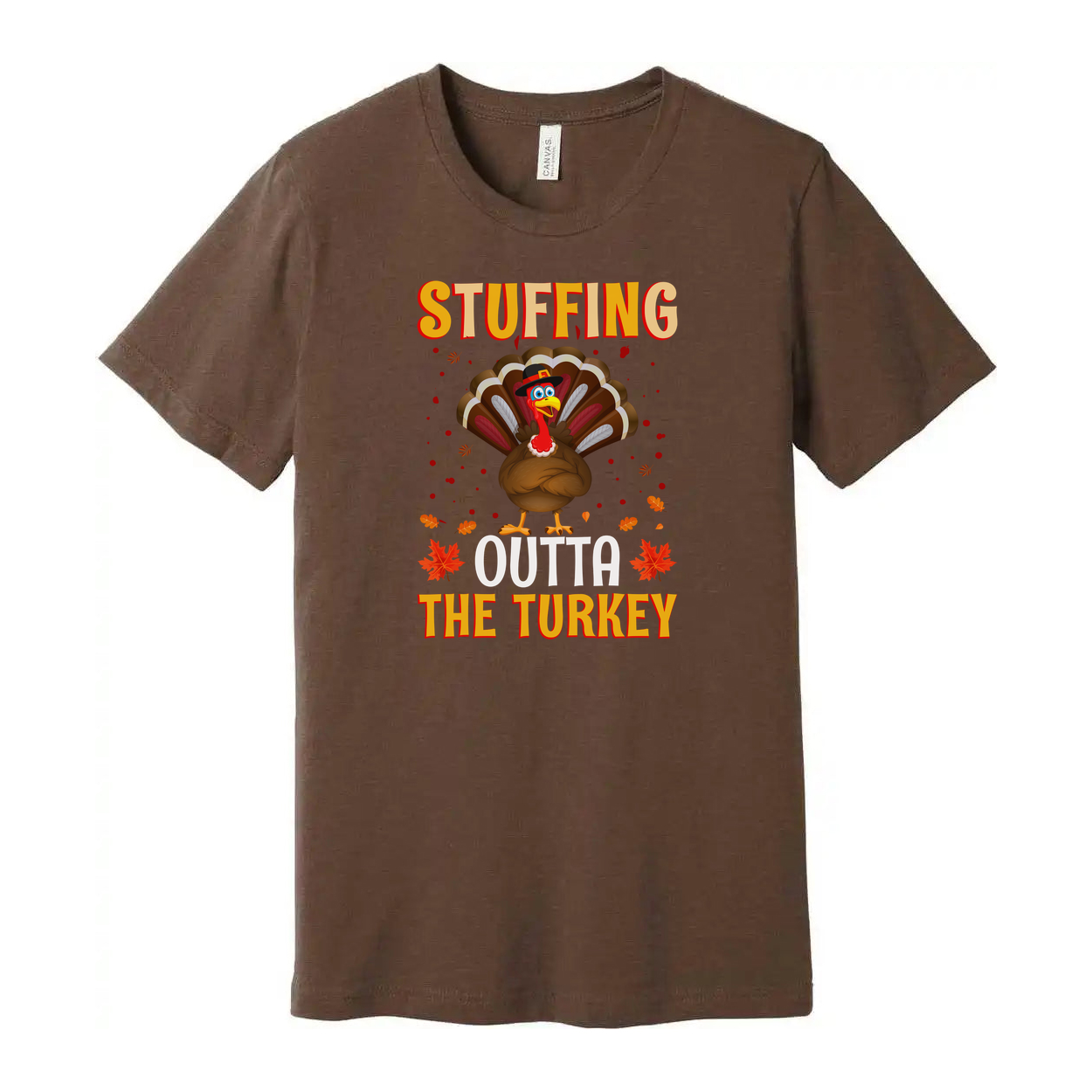 Thanksgiving Stuffing Outta The Turkey Unisex T Shirt With Cartoon Turkey Graphic