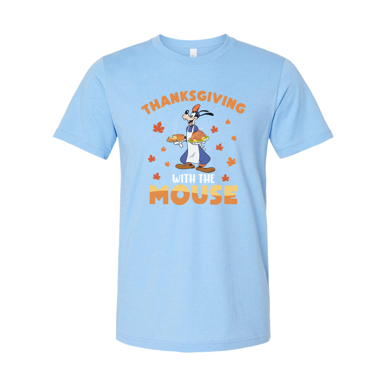 Thanksgiving With The Mouse Graphic Unisex T Shirt Featuring Mickey Mouse In Chef Outfit With Pie