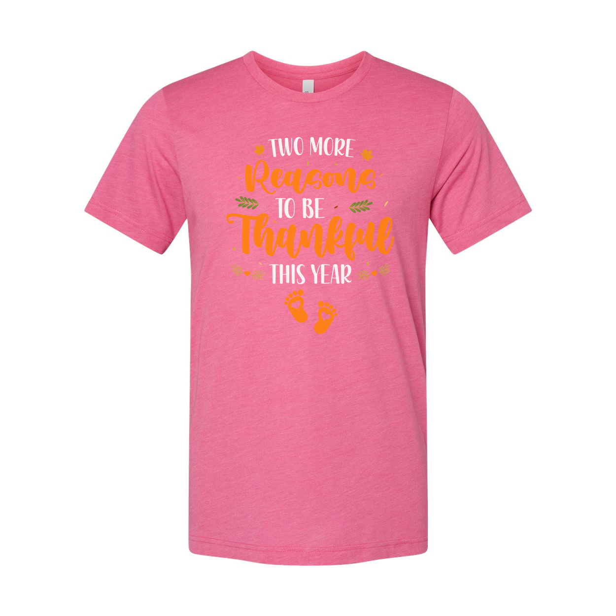 Two More Reasons To Be Thankful This Year Unisex Thanksgiving T Shirt With Orange Script And Leaf Decor