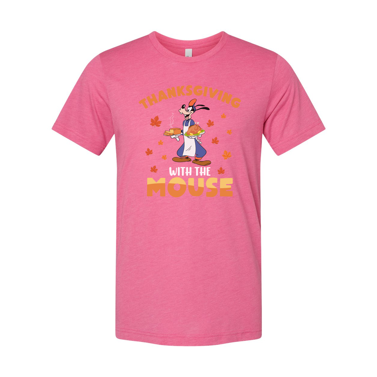 Thanksgiving With The Mouse Graphic Unisex T Shirt Featuring Mickey Mouse In Chef Outfit With Pie