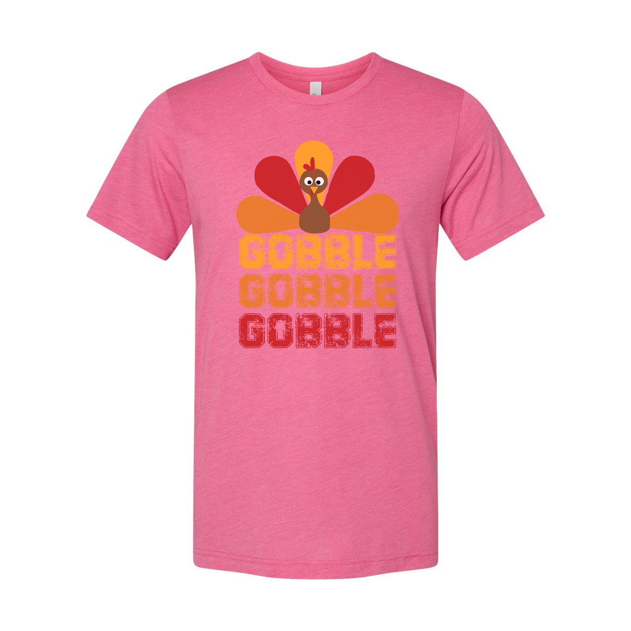 Thanksgiving Unisex T Shirt Turkey Graphic With Gobble Gobble Gobble Text Design