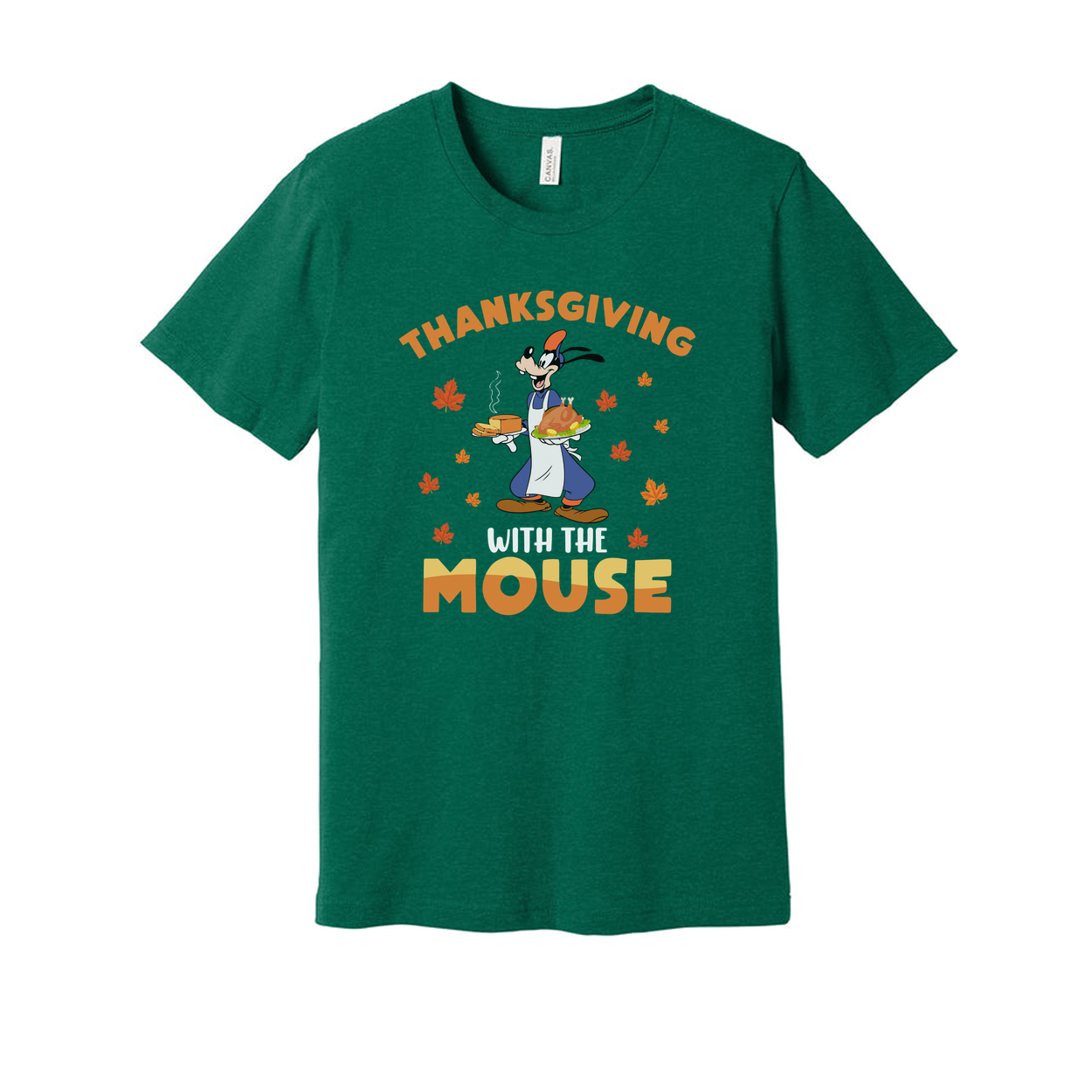 Thanksgiving With The Mouse Graphic Unisex T Shirt Featuring Mickey Mouse In Chef Outfit With Pie