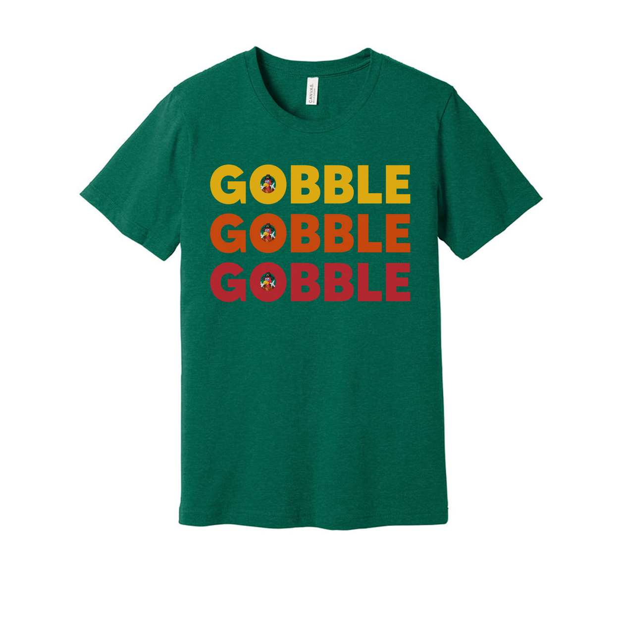 Gobble Gobble Gobble Thanksgiving Unisex T Shirt With Colorful Gradient Text Design