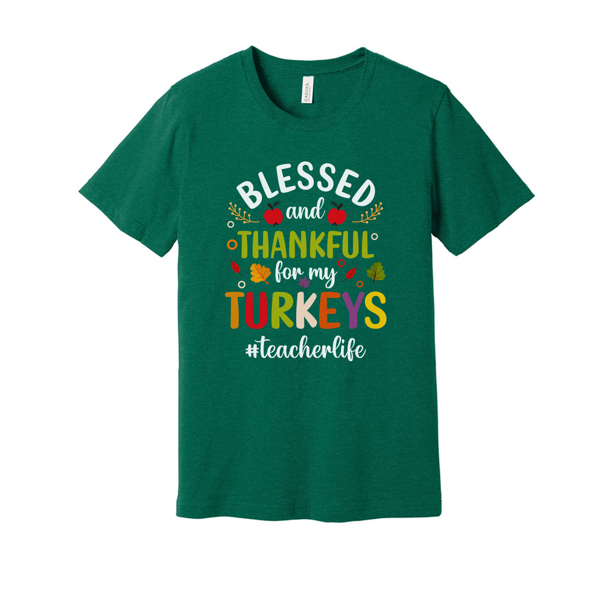 Thanksgiving Unisex T Shirt Blessed And Thankful For My Turkeys Teacher Life Graphic Tee