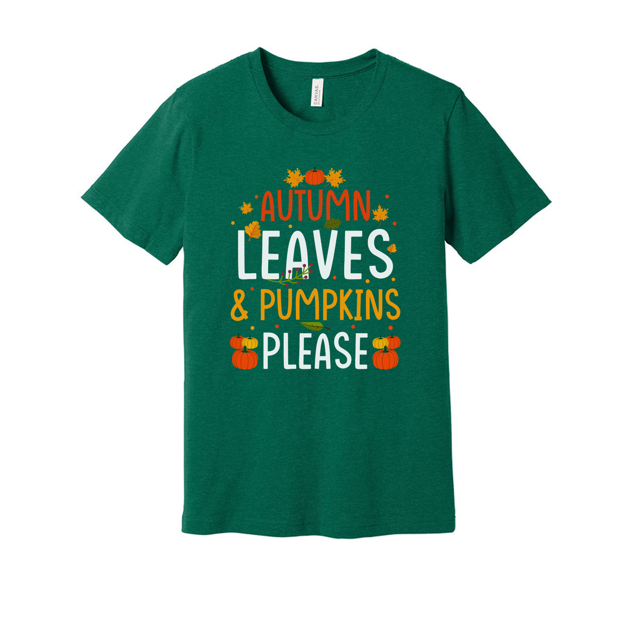 Autumn Leaves And Pumpkins Please Unisex T Shirt Fall Graphic Tee For Thanksgiving