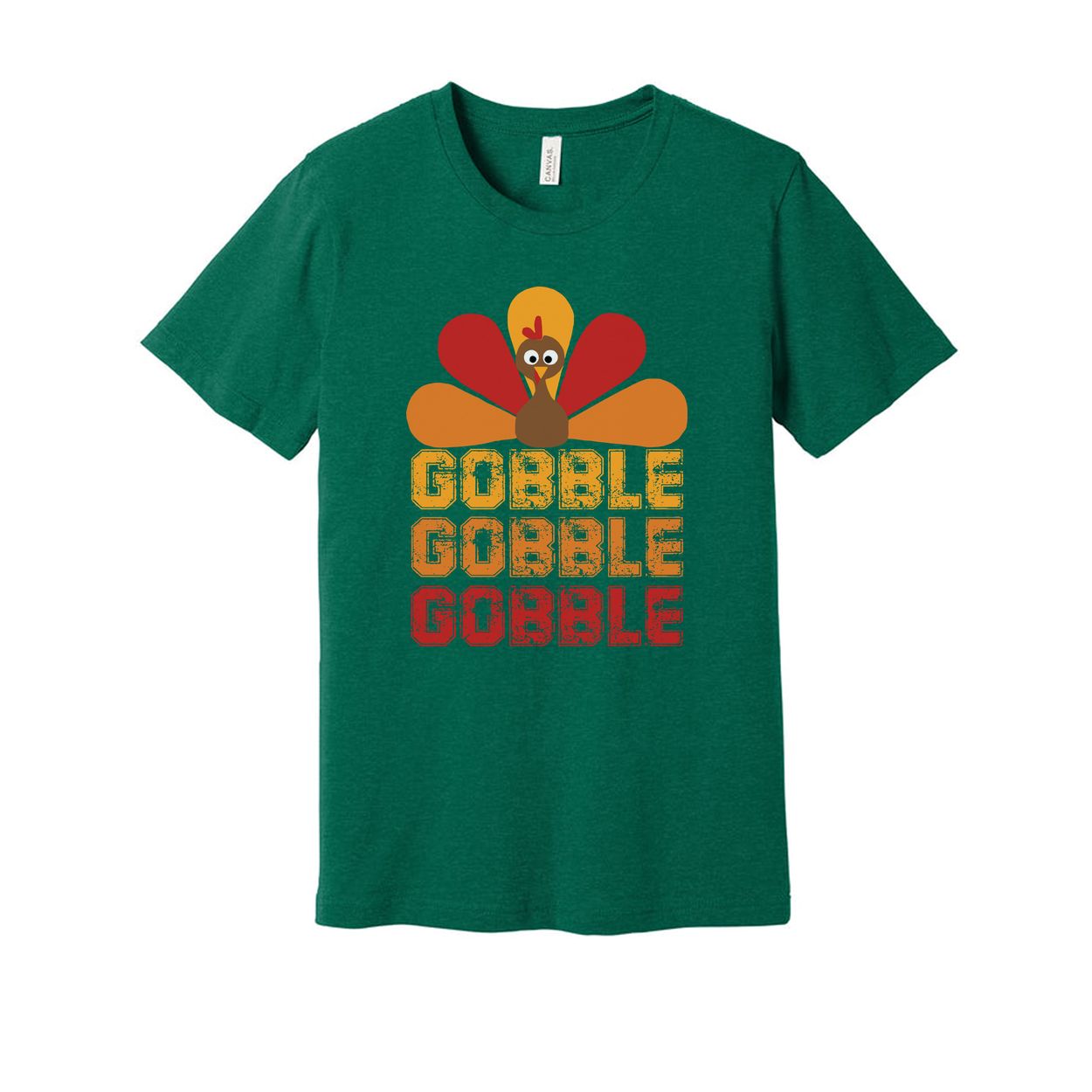 Thanksgiving Unisex T Shirt Turkey Graphic With Gobble Gobble Gobble Text Design