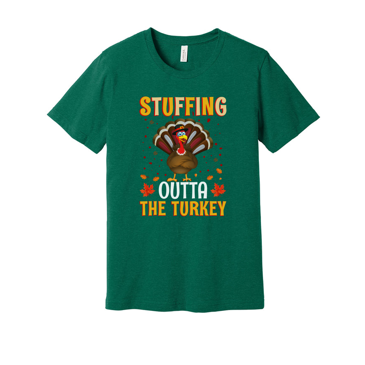 Thanksgiving Stuffing Outta The Turkey Unisex T Shirt With Cartoon Turkey Graphic