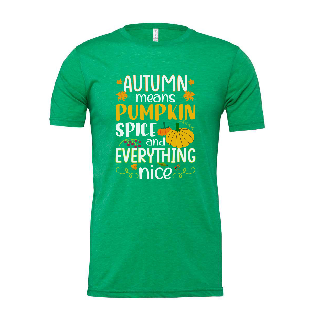 Autumn Means Pumpkin Spice And Everything Nice Unisex Thanksgiving Graphic T Shirt For Fall Wardrobe