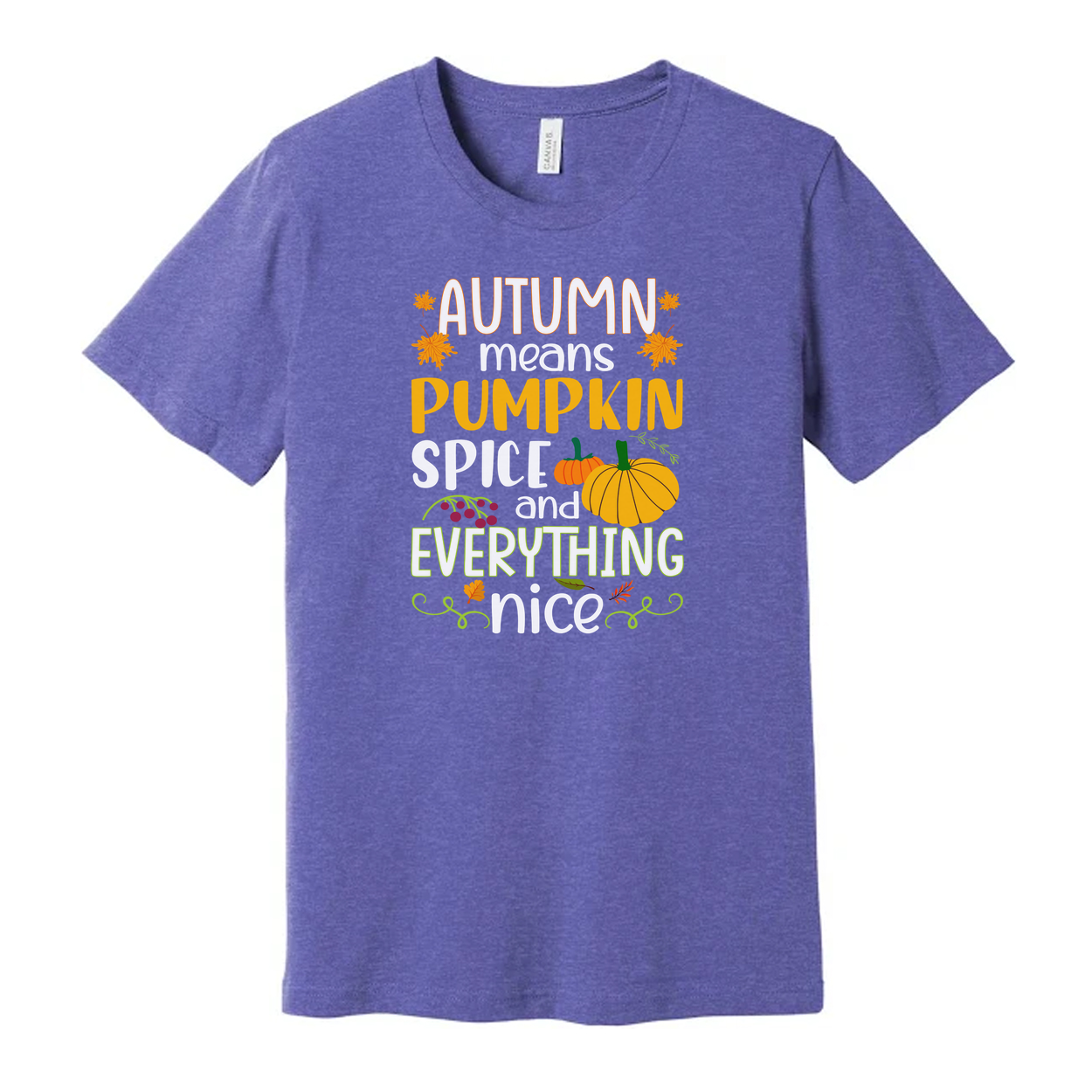 Autumn Means Pumpkin Spice And Everything Nice Unisex Thanksgiving Graphic T Shirt For Fall Wardrobe