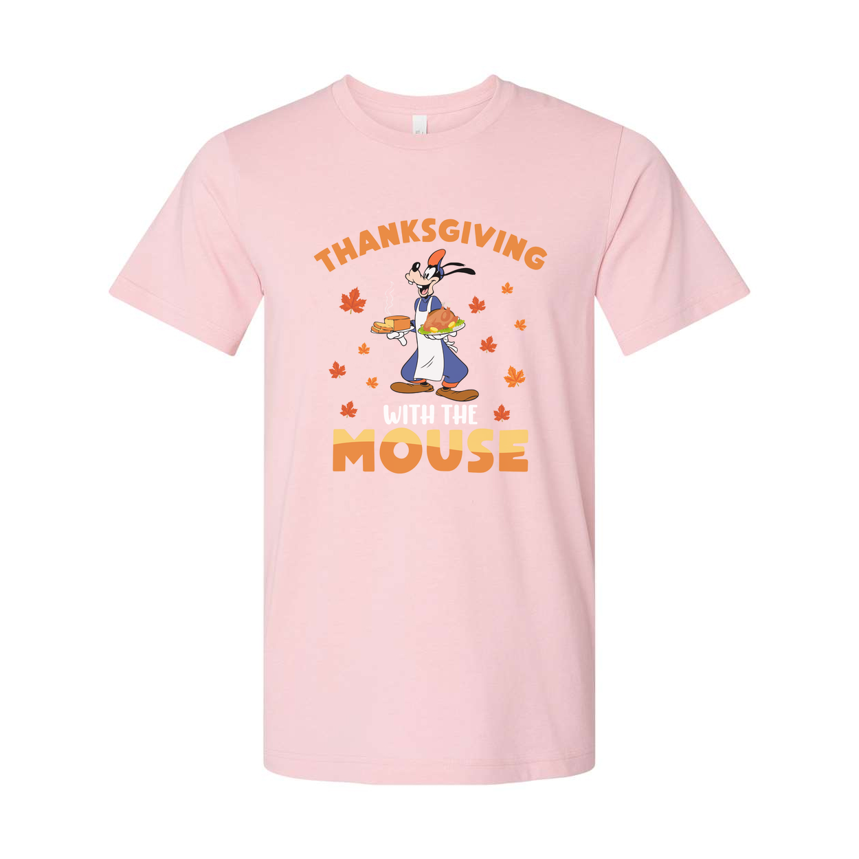Thanksgiving With The Mouse Graphic Unisex T Shirt Featuring Mickey Mouse In Chef Outfit With Pie