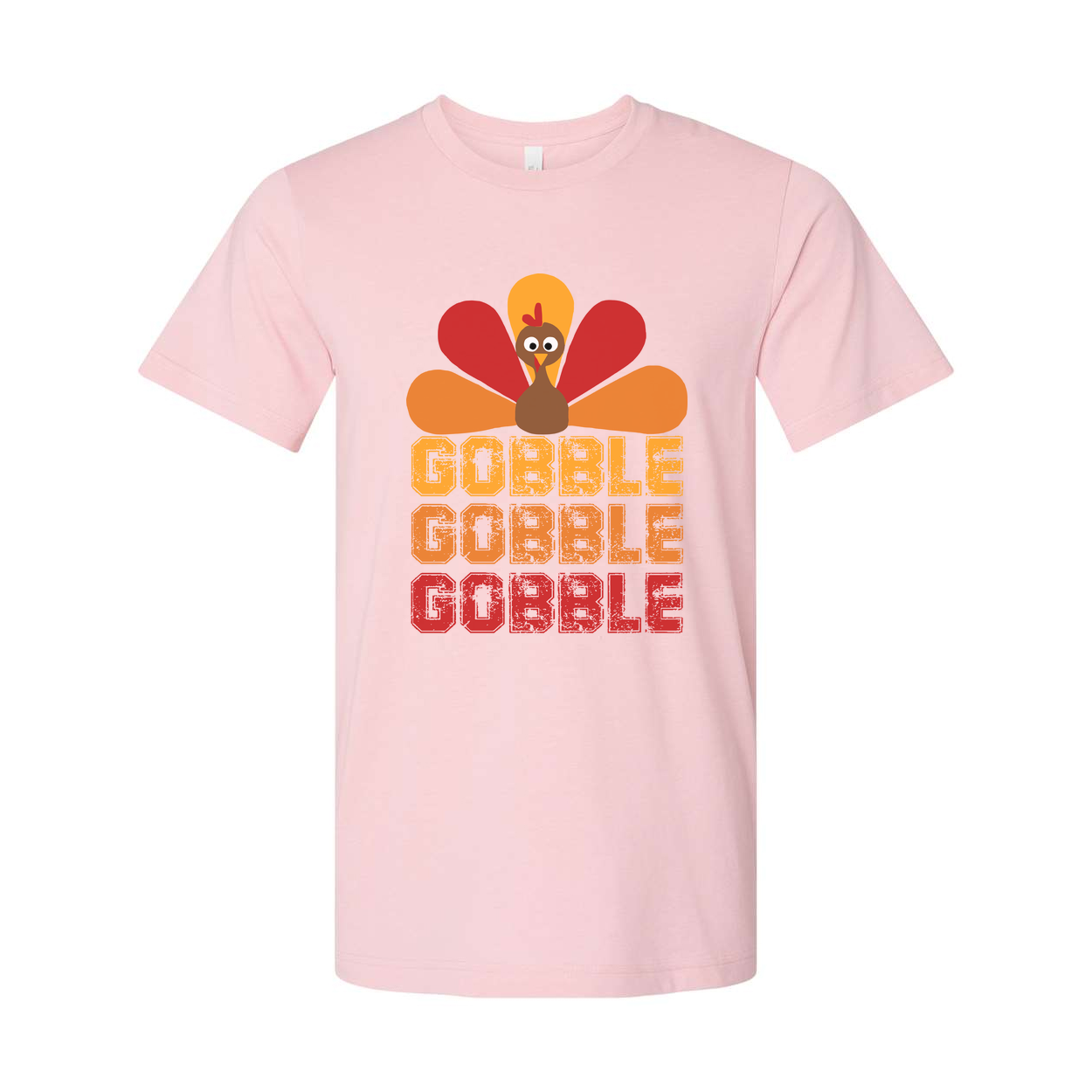 Thanksgiving Unisex T Shirt Turkey Graphic With Gobble Gobble Gobble Text Design