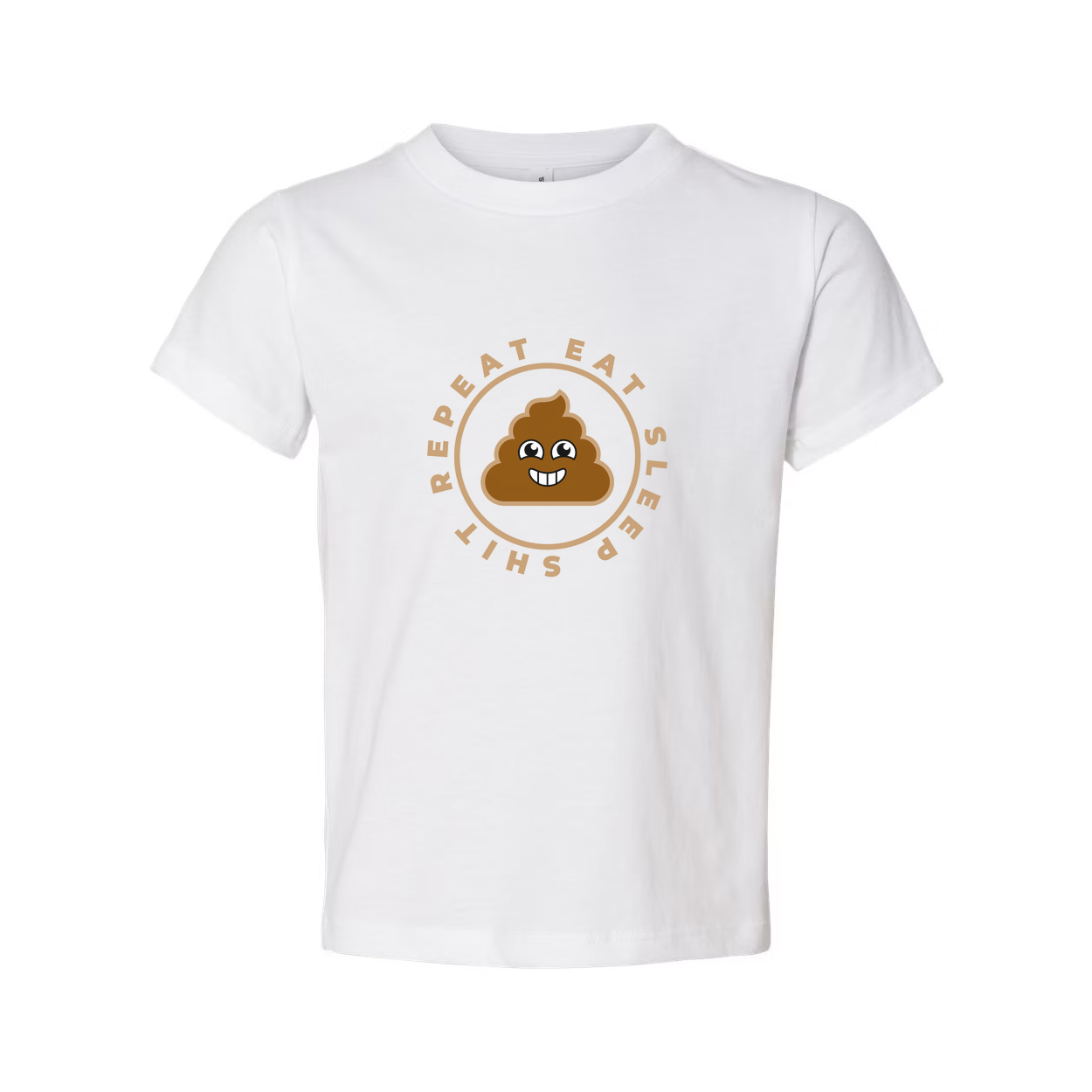 Eat Sleep Poop Emoji Repeat Unisex Cotton Graphic Tee For Men Women Casual Short Sleeve