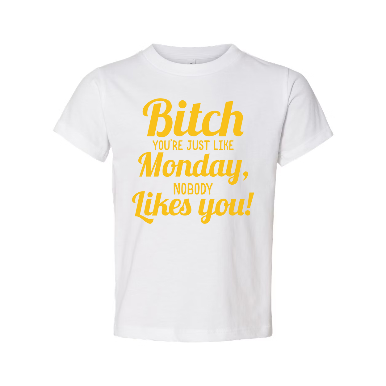 Bitch You're Just Like Monday Nobody Likes You Unisex T Shirt Graphic Tee Soft Cotton Short Sleeve