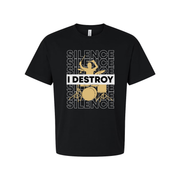 I Destroy Silence Drummer Graphic T Shirt Unisex Casual Short Sleeve Studio Apparel Gift