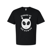 Beware Of The Human Graphic T Shirt Unisex White Cotton Tee Short Sleeve Regular Fit